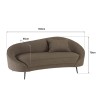 LEOPOLD - Bank 3 zits taupe bouclé stof gebogen rugleuning metalen poten LEOPOLD